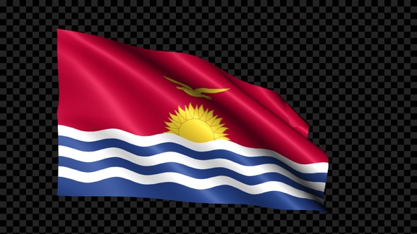 Kiribati Flag Blowing In The Wind