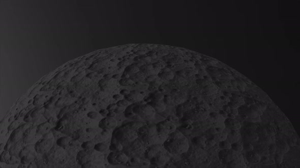 Realistic Moon Rotating in Black Sky 4K