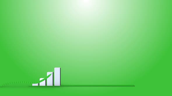 Growth Chart and Stock Market for Business - Green