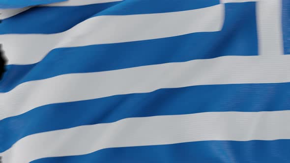 4K Greece flag transition with alpha. two step