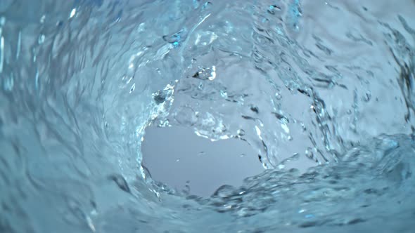 Super Slow Motion Shot of Water Wave Shooted in Studio at 1000 Fps