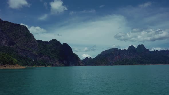 Long Tail Boat on the Cheow Lan Lake Khao Sok Thailand