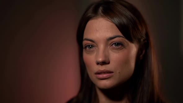 Naive and Confused Female Face, Woman Is Listening To Someone and Looking Around