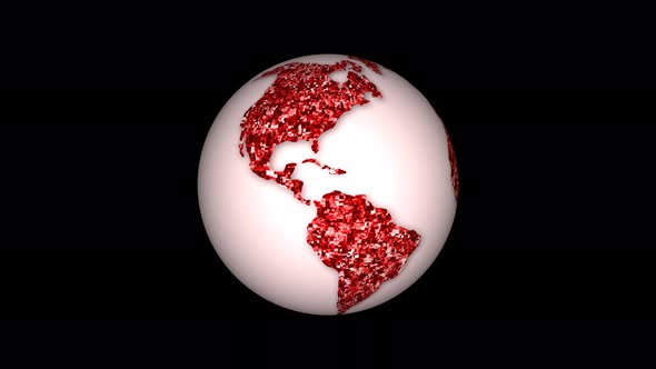3d Rotated Planet Earth Animated