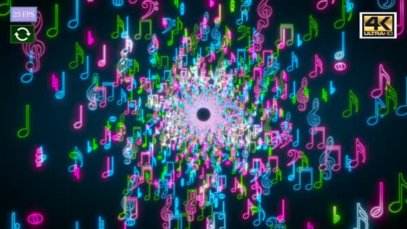 Music Notes Vj A4 4K