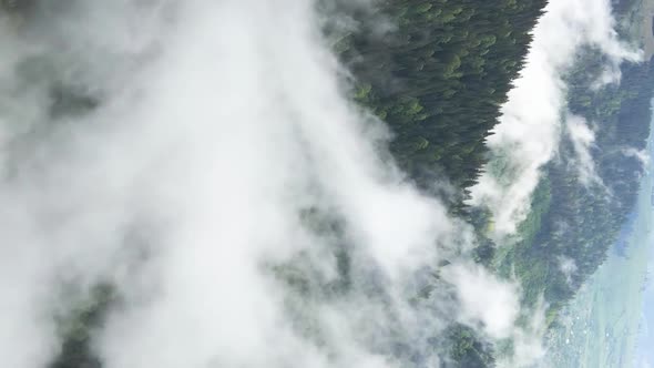 Vertical Video of Fog in the Mountains