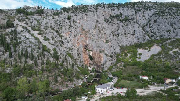 Blagaj City Under Cliff