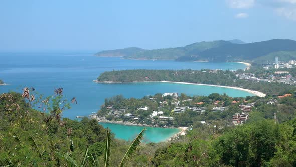 Andaman sea and 3 bays at Karon Viewpoint, Phuket, Thailand