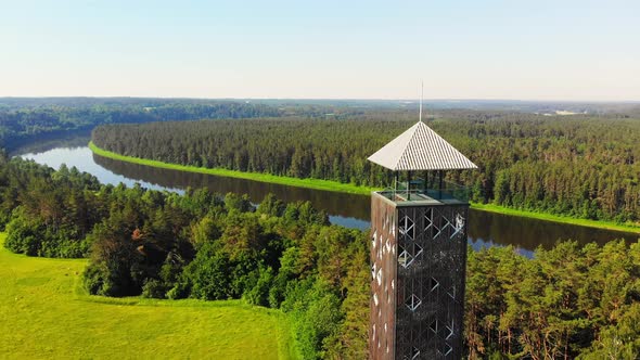 Panning View Birstonas Observation Tower