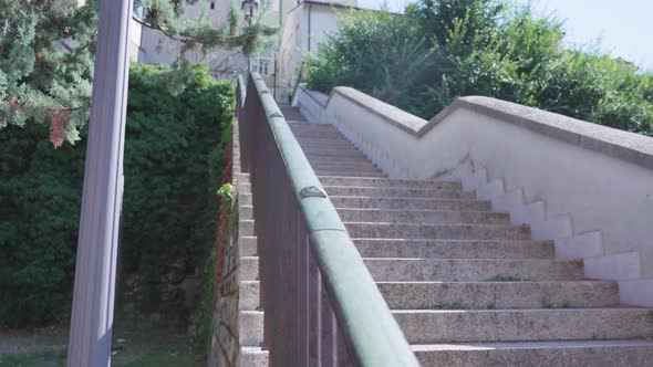 Impressive Old Stone Stairway Spreads Along Green Trees