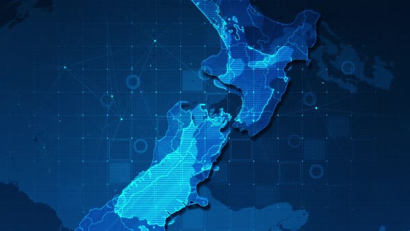 Business Map Technology New Zealand Concept