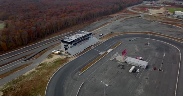 5k Aerial Pull Out Shot Dominion Raceway Woodford Va Usa