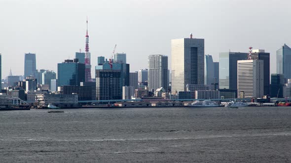 Minato City Cityscape Ships Waterfront Area Tokyo