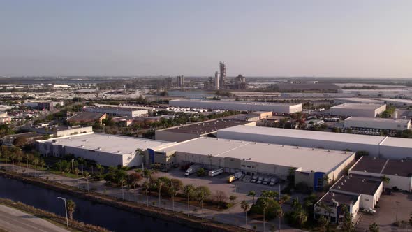 Aerial Video Titan America Cement Plant Hialeah Miami Fl Usa