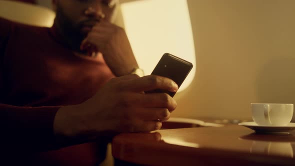 Focused Businessman Checking Smartphone Email