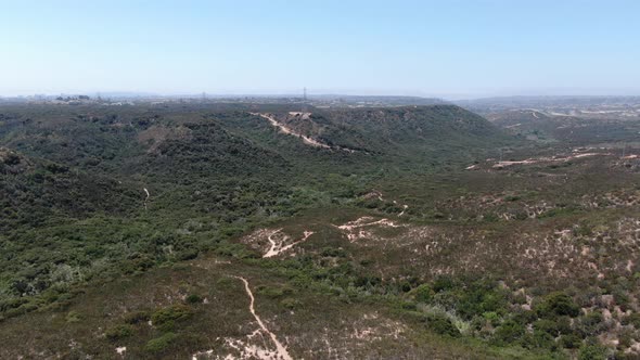 Aerial View of Los Penasquitos Canyon Preserve During Summer Season. 