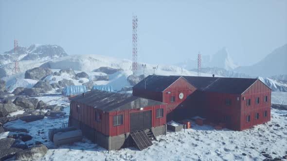 Science Station in Antarctica at Summer