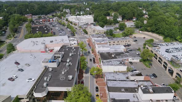 Birds Eye View of a Main Street in a Long Island Neighborhood