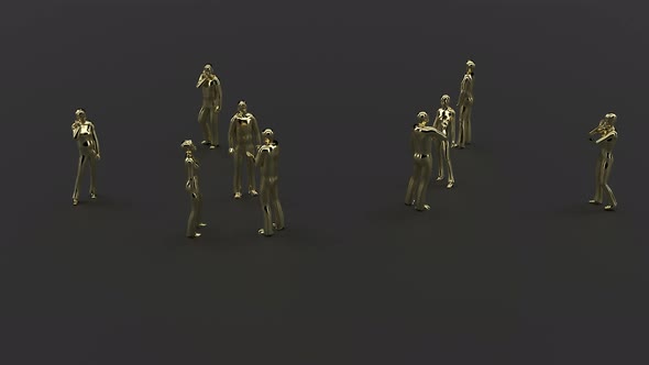 Beautiful Gold People on Black Business Lifestyle Concept alt