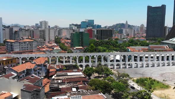 Lapa Arches, Carioca Aqueduct, Cathedral Of Saint Sebastian Rio De Janeiro, Brazil Aerial View