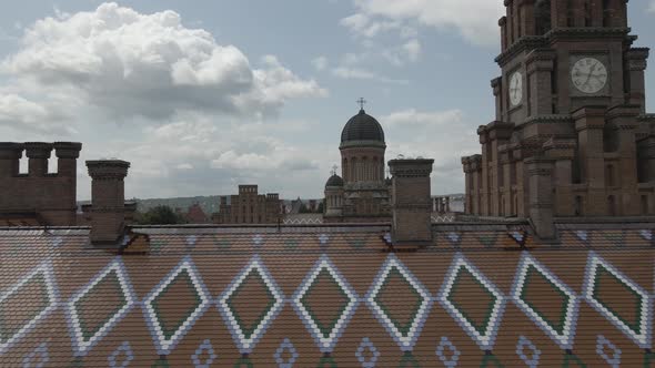 Amazing Chernivtsi National University Aerial View of the Historical Building