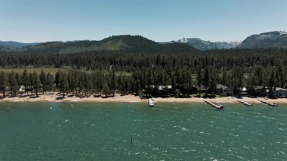 4K Tahoe Lake, Pope Beach horizon view