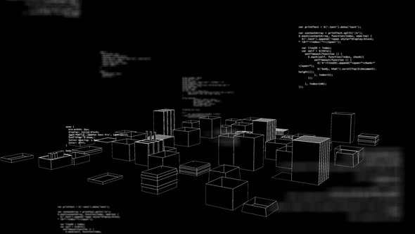 Animation of data processing and recording with a 3d architectural model