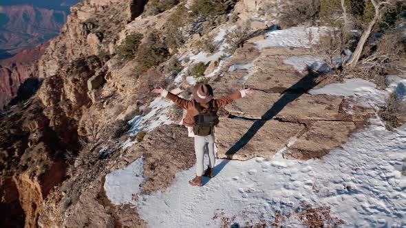 Happy girl in the Grand Canyon 