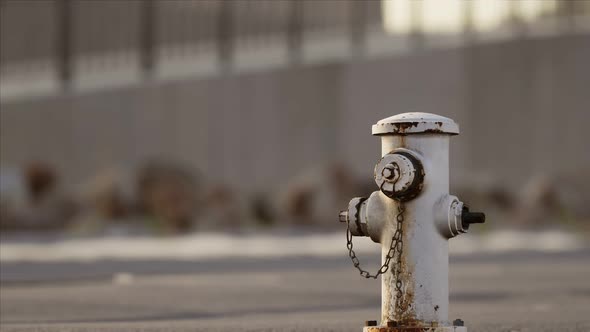 Rusty Fire Hydrant at Sunny Day