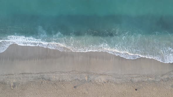 Aerial View Sea Near Coast  Closeup Coastal Seascape