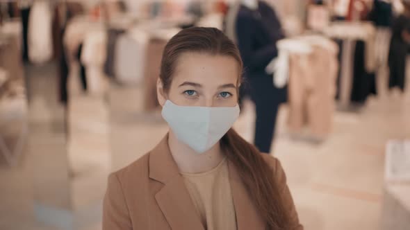 Portrait of Woman in Face Mask