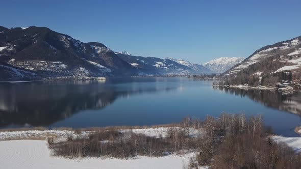 Aerial of Lake Zell Austria