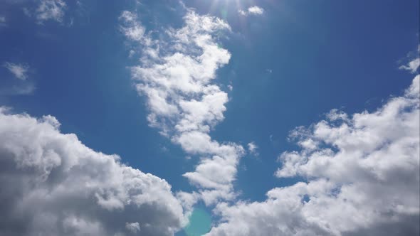 Timelapse panoramic beautiful, clear blue sky background, clouds with background.	