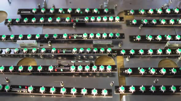 Slider Shot of a Panel LED Light Indicators is in the Production