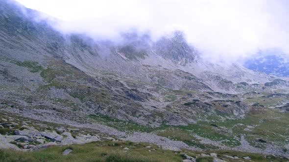 Panoramic view of the Retezat mountains in Romania.