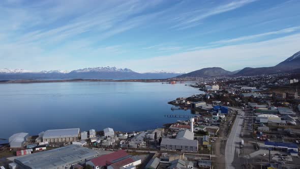 Patagonia landscape. Famous town of Ushuaia at Patagonia Argentina