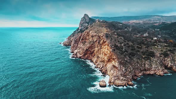 Aerial Fly Over Beautiful Sea Cliffs