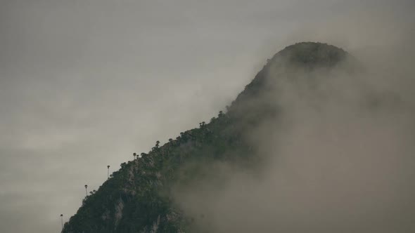 Fog Moving On Mountain Peak