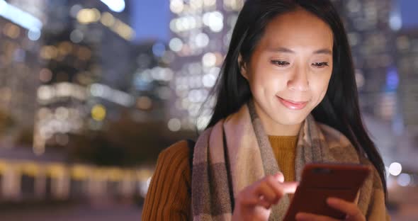 Woman Use of Mobile Phone for Text Message 