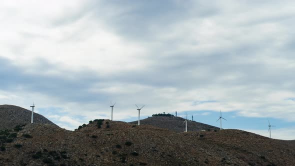 Time lapse: Wind Turbines in the mountain, Wind farm industry, Wind Energy