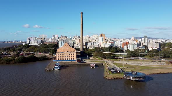 Porto Alegre Brazil. Brazilian city skyline landmark. Buildings at downtown city