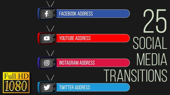 TV Social Media Lower Thirds (Full HD)