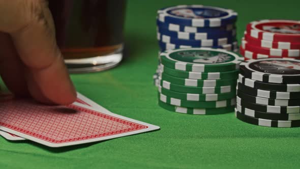 Poker Game. Two Aces Close Up