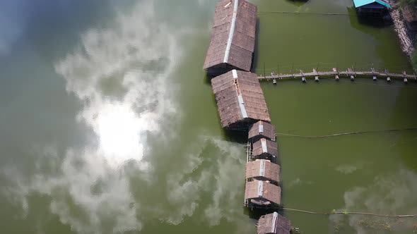 Aerial View of Sub Lek Reservoir Lake in LopBuri Thailand