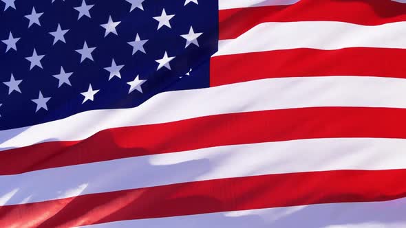 Slow Motion of Unated States American Flag Waving in the Wind Video, USA Symbol