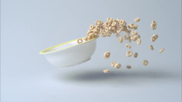 Dropping a full of cereal bowl, Slow Motion