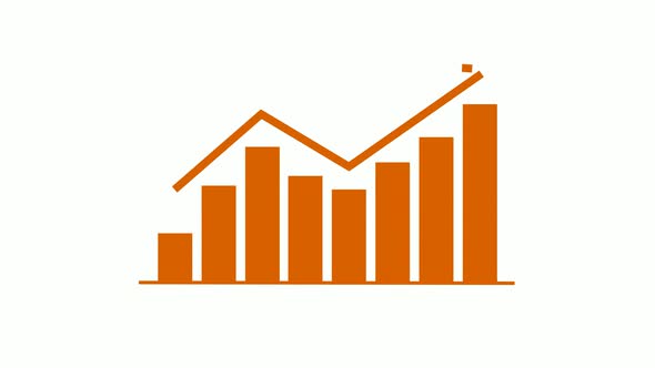 New brown color positive business growth animation