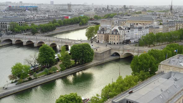 Paris City Center and Seine River
