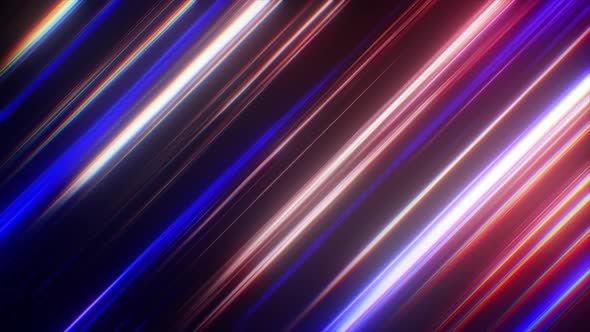 Abstract Fractal Neon Background of Bright Lines