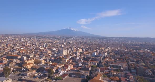 aerial view of Catania city near the main Cathedral